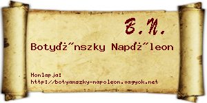Botyánszky Napóleon névjegykártya
